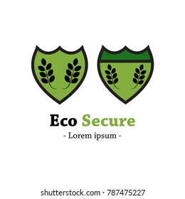modern eco secure logo and emblem design