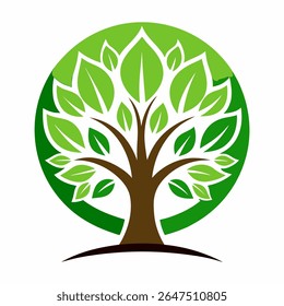 Modern Eco Tree Logo Vector – Clean Stylized Green Tree Icon for Nature Branding, Environmental Design, Sustainability, Organic Products, Natural Energy, Eco-Friendly Business Identity

