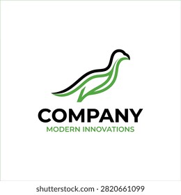 Modern eco-friendly branding identity featuring a stylized avian leaf silhouette.