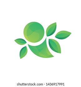Modern Ecology Green Leaf Environment Logo Vector Illustration In Isolated White Background for Symbol, Label, Personal Identity, Branding, Creative Industry, Web, Business, Corporate and Company.