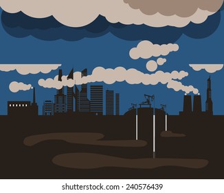 Modern ecology situation illustration