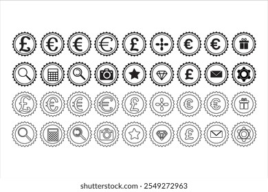 Vector moderno del paquete del icono del comercio electrónico.