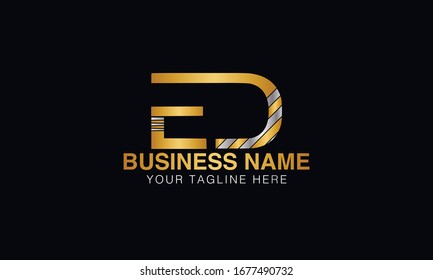 Alfabeto ED moderno Monogramo logotipo inicial ilustración vectorial