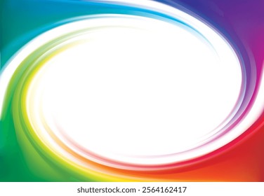 Modern eddy festival happy surfac vivid multi color range glossy curly dizzy shape border center spray ripple ring. Closeup view text space light glow white wash whirlwind symbol sign icon logo design