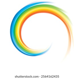 Modern eddy festival happy surfac vivid multi color range glossy curly dizzy shape border center spray ripple ring. Closeup view text space light glow white wash whirlwind symbol sign icon logo design