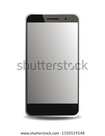  modern edge screen smartphone with blank white screen. Vector illustration on white background