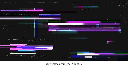 Modern Edgy Digital Glitch Effect Abstract Background. TV loses signal. Error. No signal .Tv distortion .