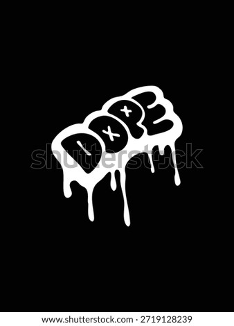 A modern and edgy vector graphic featuring the word Dope in a clean, minimalist urban font style.
