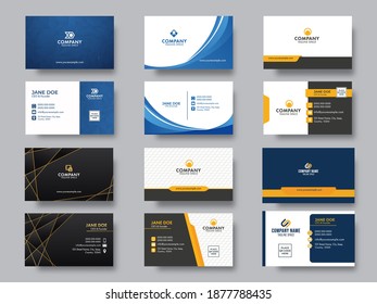 Modern Editable Business Or Visiting Card Set For Advertising, Company.