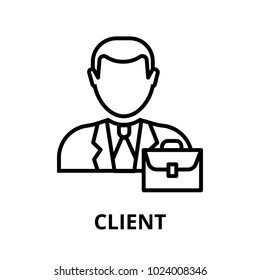 Modern editable line vector illustration, client icon, for graphic and web design