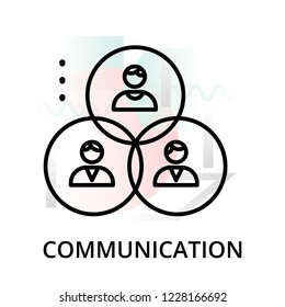 Modern editable line vector illustration, communication icon on abstract background, for graphic, for graphic and web design