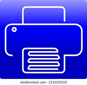 Modern editable one line print icon blue and white