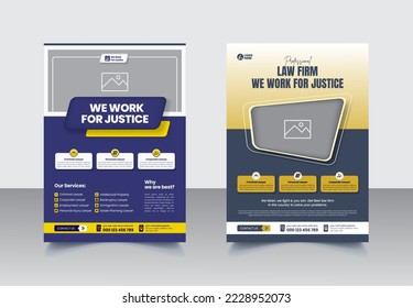 Modern editable print flyer for law Firm service and law consultation poster or brochure cover template