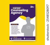 Modern editable print flyer or poster template for Job Fair expo, Career counseling service agency, job opportunity, job fair poster, job vacancy, career development  leaflet, brochure cover design