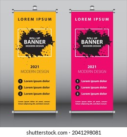 Moderne bearbeitbare Roll-up Banner Broschüre Flyer Design vertikale Vorlage Vektorgrafik, Farbverlauf-Hintergrund, Rechteck-Größe.