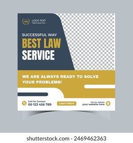 Modern editable social media post for law Firm service and law consultation web banner, square flyer or poster template 