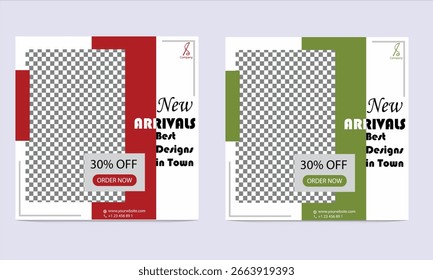 Modern editable social media post, banner, ads template for app Fashion sale and discount promotion, social media post or web banner ad template. Modern fashion sale promotional marketing social media