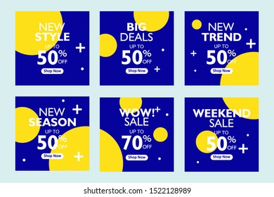 Modern editable square promotion banner for social media. Sale poster template for web and mobile app.