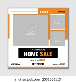 Modern Editable Square Real Estate Social Media Post Template. Professional and Creative Design for
Promotions, Offers, and Marketing Discount Promo Layouts.