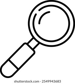 Icono de lupa de trazo editable moderno para proyectos de Web y Diseño gráfico
