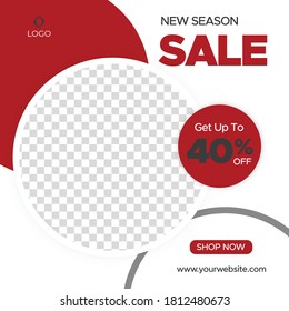 Modern editable template, new season sale offer, Social media post, Website banner