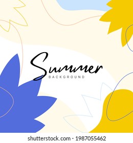 Modern editable template for social media. Summer backgrounds for posters and stories.