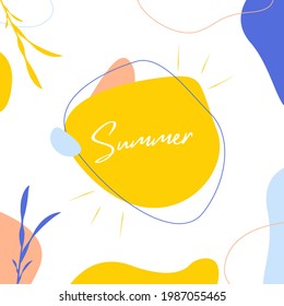 Modern editable template for social media. Summer backgrounds for posters and stories.