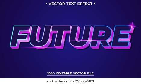 Efeito de texto editável moderno vibrante cor moderna brilhante. Efeito de estilo de texto. Fontes editáveis e arquivos de vetor