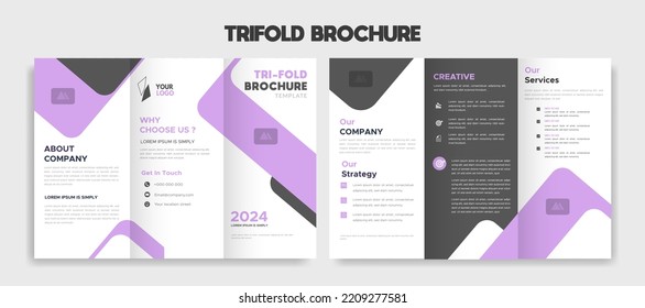 Modelo de diseño de tríplios editable de diseño gráfico vectorial