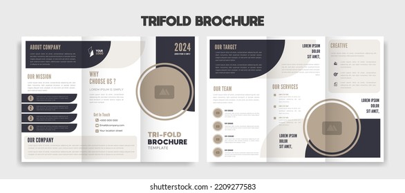 Modern editable trifold brochure template design vector illustration