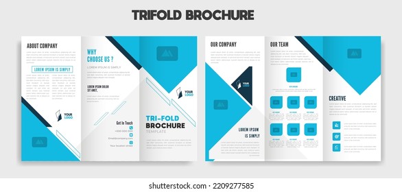 Modern editable trifold brochure template design vector illustration