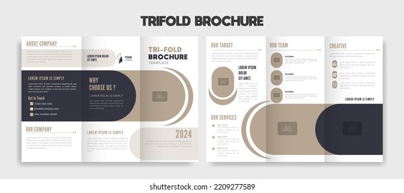 Modern editable trifold brochure template design vector illustration