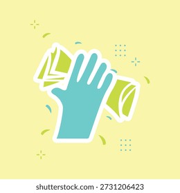 Modern Editorial Hand Holding Document Illustration