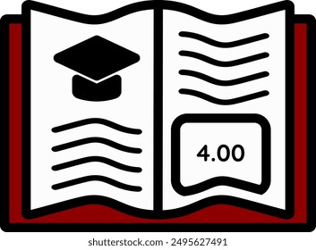 Modern Education Book Icon Set, Sleek and Versatile Designs -  clear and modern representation of books and educational themes, making them ideal for digital and print applications