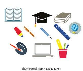 Modern education concept set