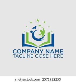 Modern Education Icon Logo Template: A sleek, innovative design that symbolizes growth, knowledge, and the future of learning