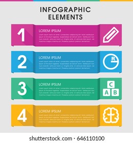 Modern education infographic template. infographic design with education icons includes pencil, abc cube. can be used for presentation, diagram, annual report, web design.