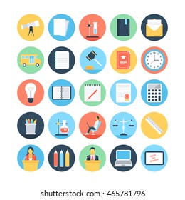 Modern Education and Knowledge Colored Vector Icons 4