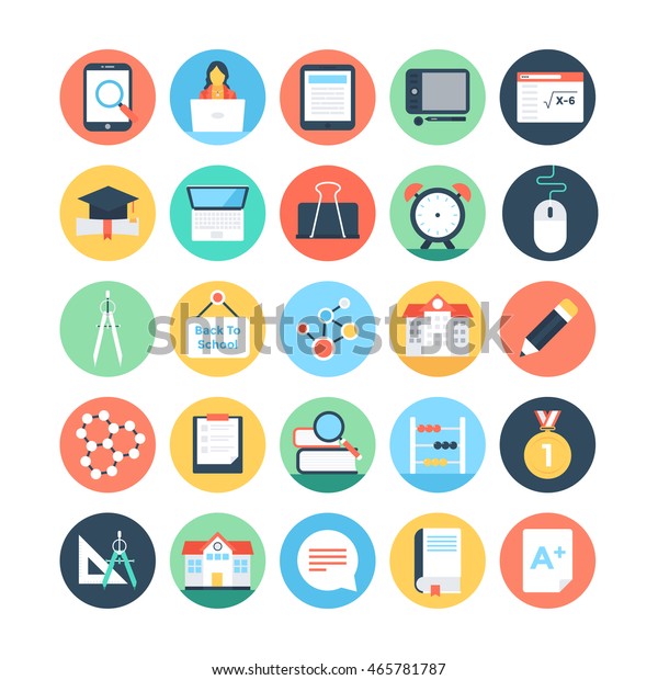Modern\
Education and Knowledge Colored Vector Icons\
5