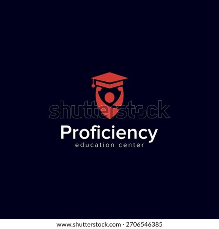 A modern “Proficiency Education Center” logo featuring a stylized student figure inside a shield with a graduation cap. The design represents learning, knowledge, academic success, and professional ed