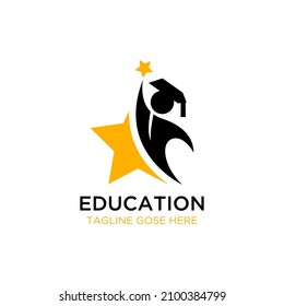 Modern Education Logo On White Background Stock Vector (Royalty Free ...