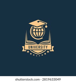 Modern education logo representing knowledge growth innovation learning excellence and academic success worldwide
