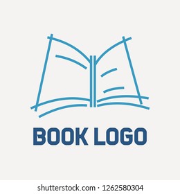 Modern education logo template. abstract open book icon.