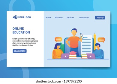 Modern Education Online kitchen design concepts for websites and mobile websites. Landing page template. Easy to edit and customize. Vector illustration