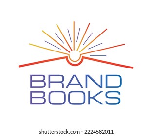 Modern Education vector logo design template. Open book and sunrise icons. Symbolizes the great power of knowledge, the light of education.  Education, school, university, knowledge, learning symbols.