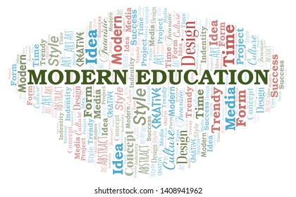 Modern Education word cloud. Wordcloud made with text only.