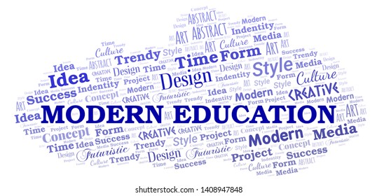 Modern Education word cloud. Wordcloud made with text only.