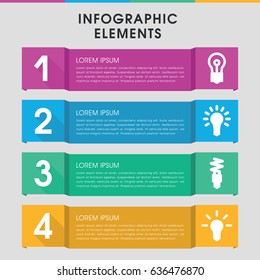 Modern efficient infographic template. infographic design with efficient icons includes bulb, light bulb. can be used for presentation, diagram, annual report, web design.