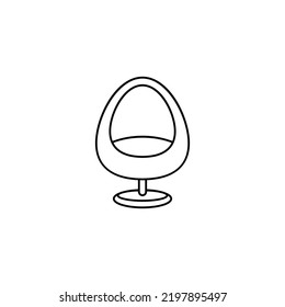 Modern Egg Chair Icon In Line Style Icon, Isolated On White Background