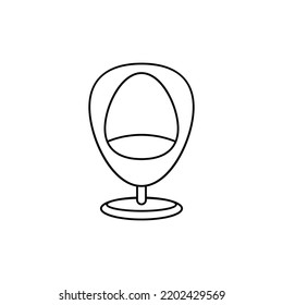 Modern Egg Chair Icon In Line Style Icon, Isolated On White Background